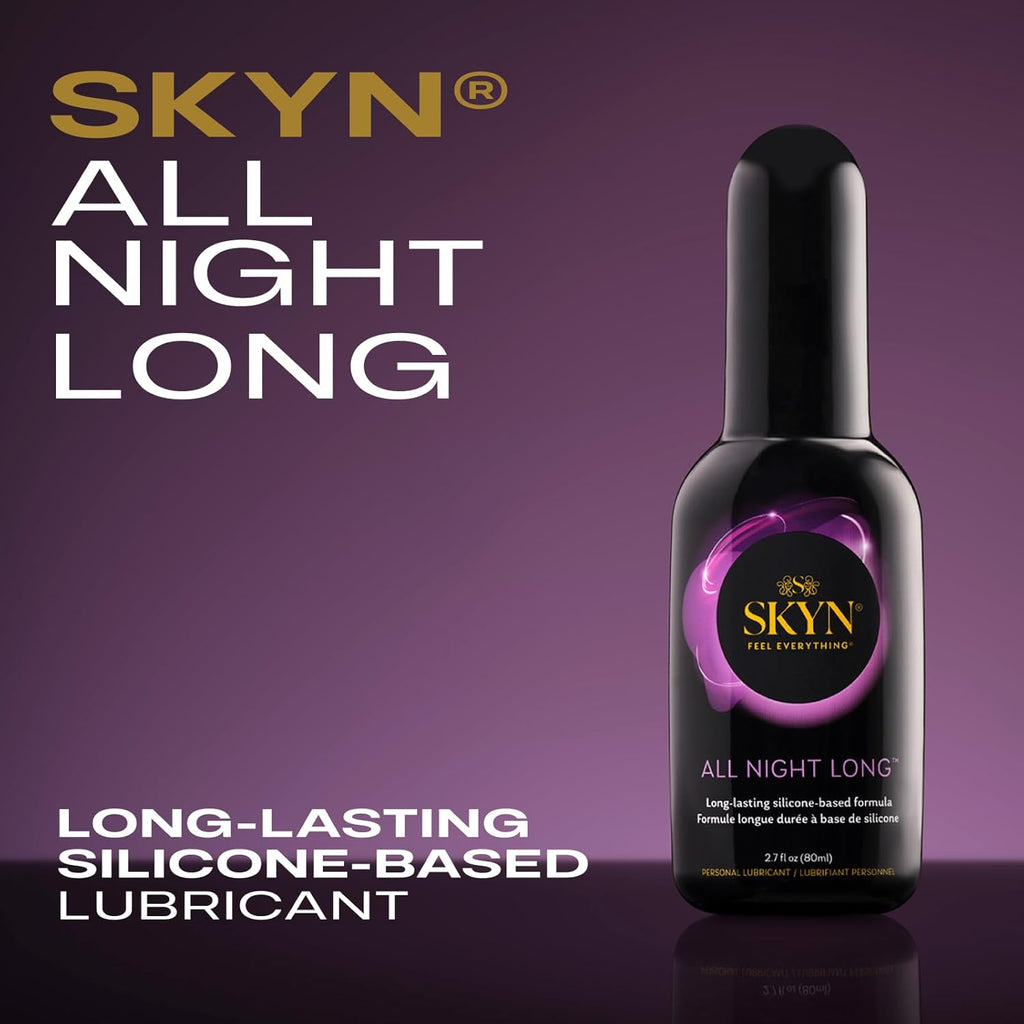 All Night Long Silicone-Based, Long Lasting Lube (2.7 Oz) for Men, Women and Couples, Safe with Latex and Non-Latex Condoms